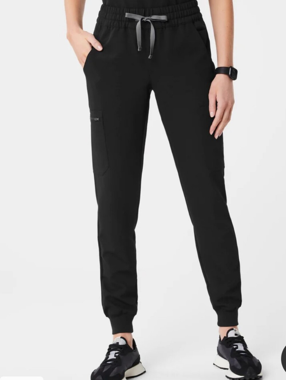 Figs Technical Jogger Scrub Pants Black Size Medium Drawstring Pockets